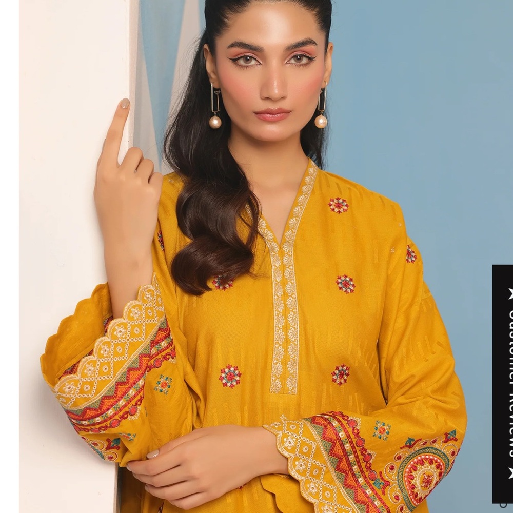 Mustard Embroidered Kurta - Picture 10 of 10